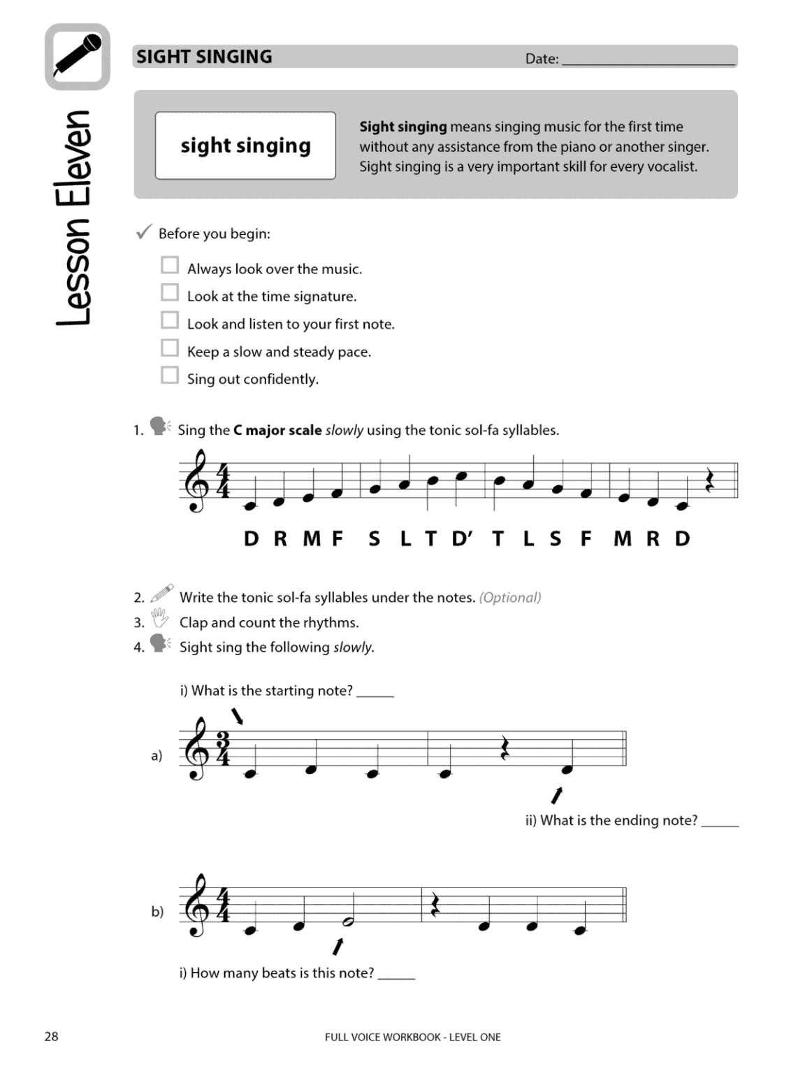 FULL VOICE Student Workbook - Level One - Image 5
