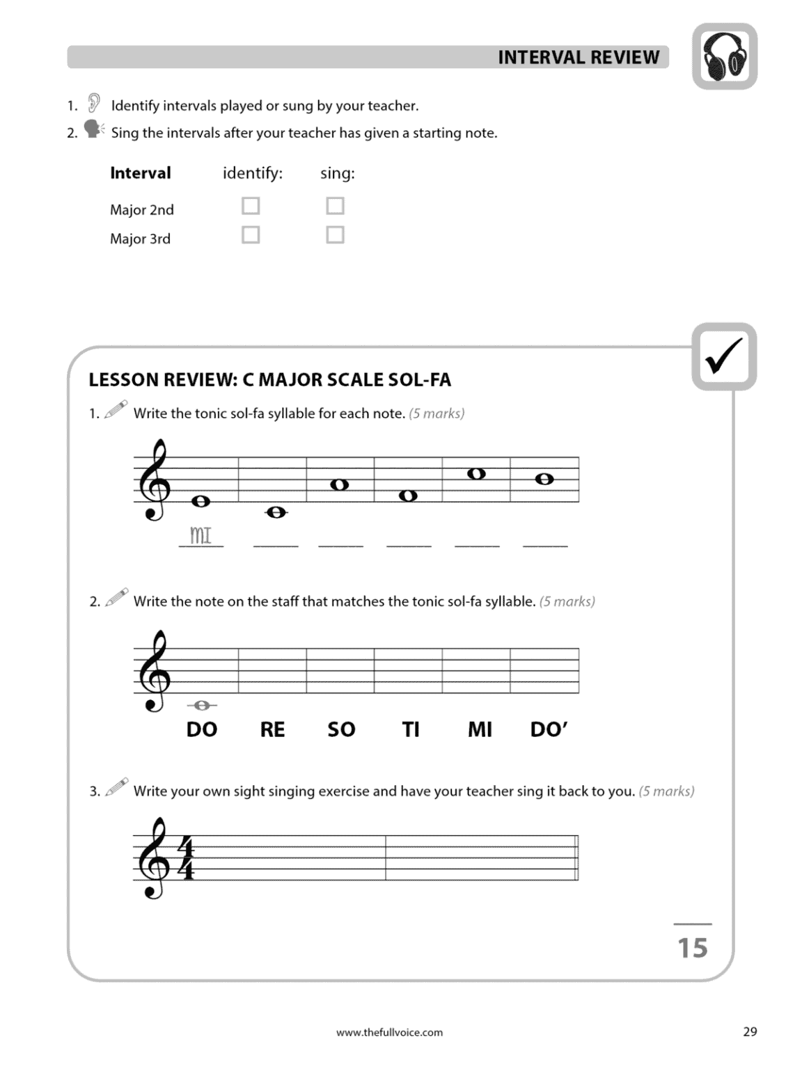 FULL VOICE Student Workbook - Level One - Image 6