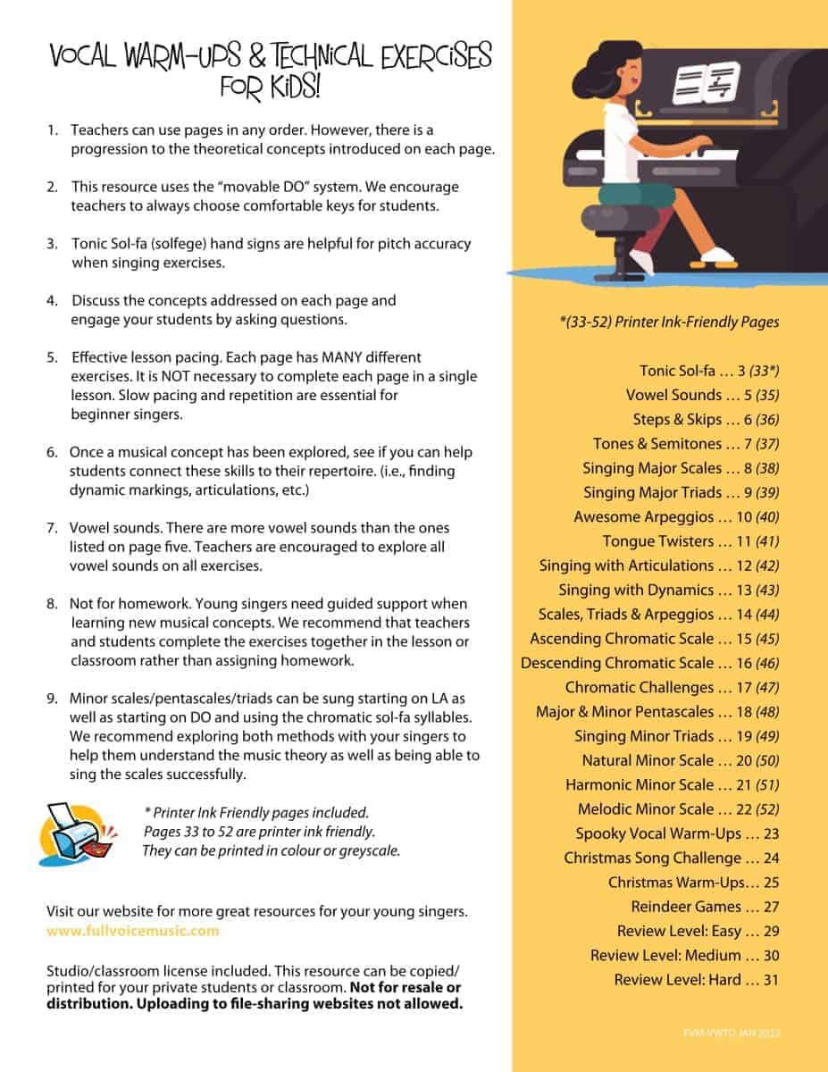 Vocal Warm-Ups and Technical Exercises for Kids! (PDF) - Image 2