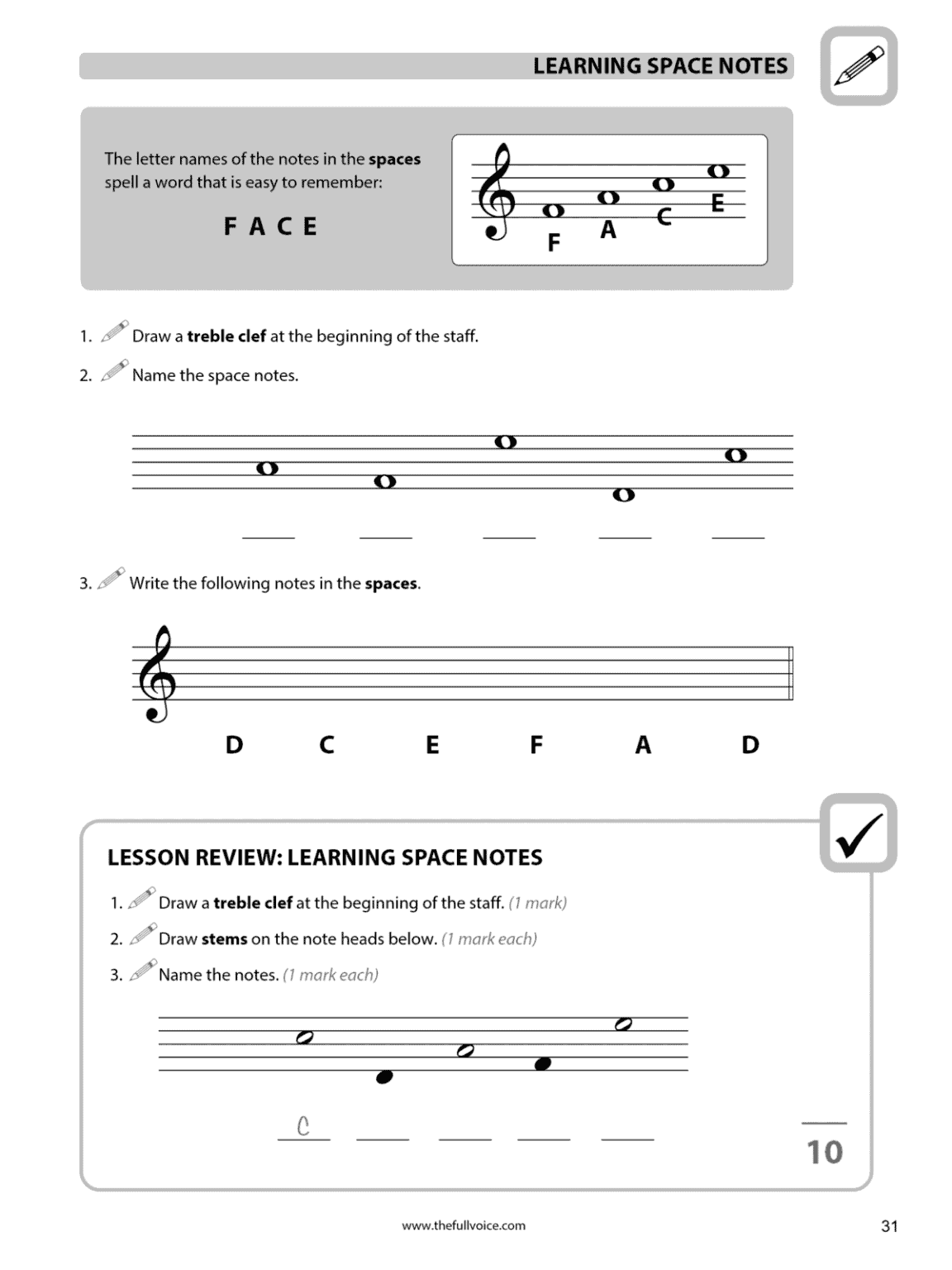 FULL VOICE Student Workbook - Intro Level