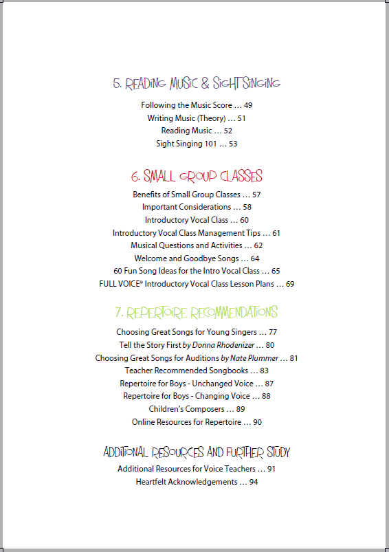 FULL VOICE Teacher Guide