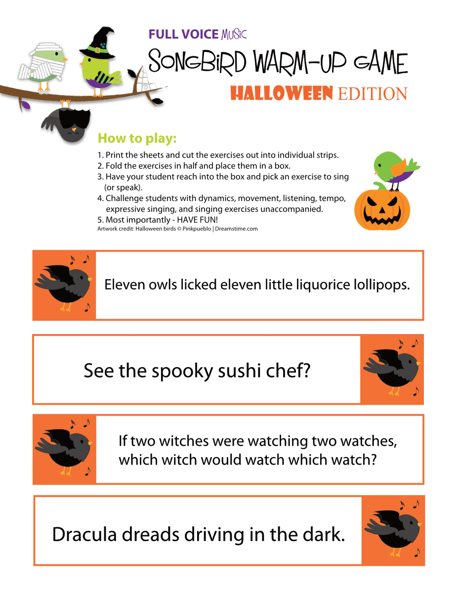 Songbird Warm-Up Game (Halloween Edition) - Image 2