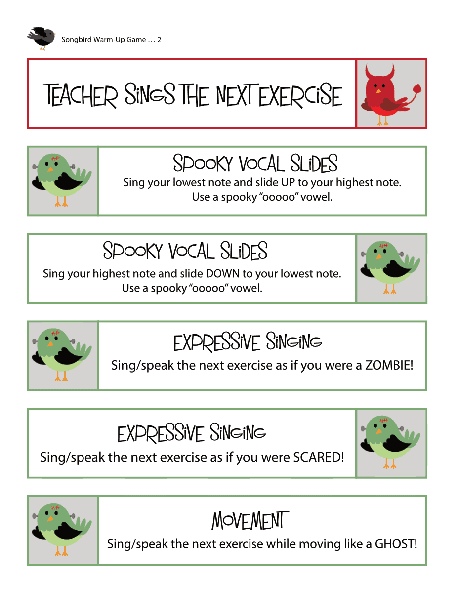 Songbird Warm-Up Game (Halloween Edition) - Image 3