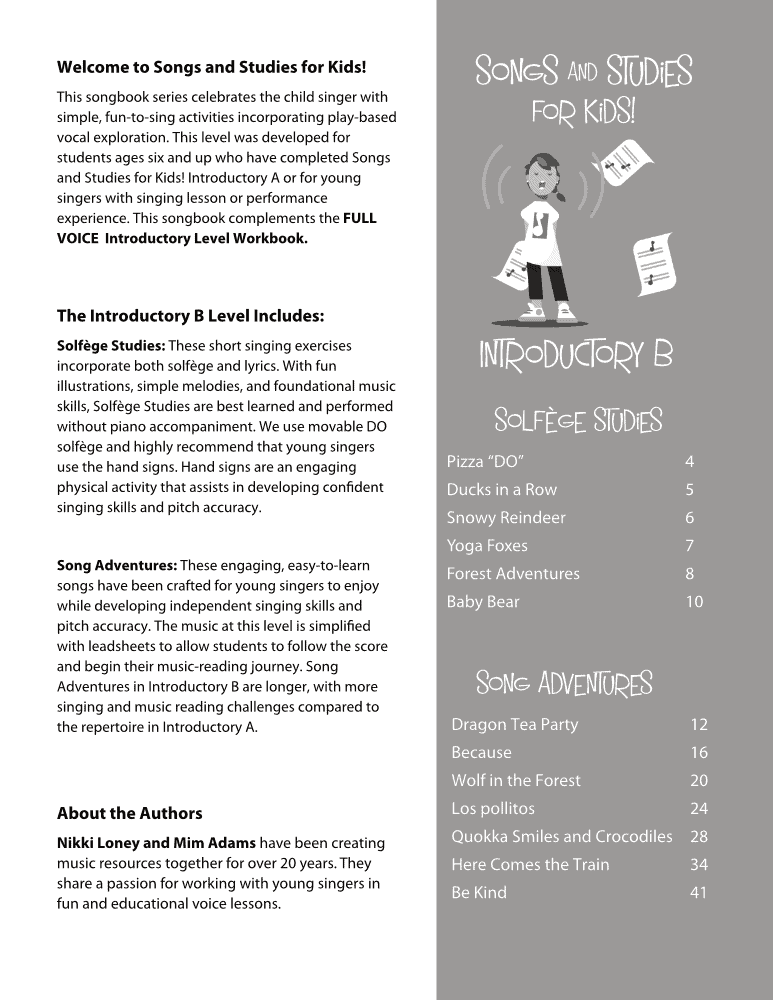 Songs and Studies Intro B TOC