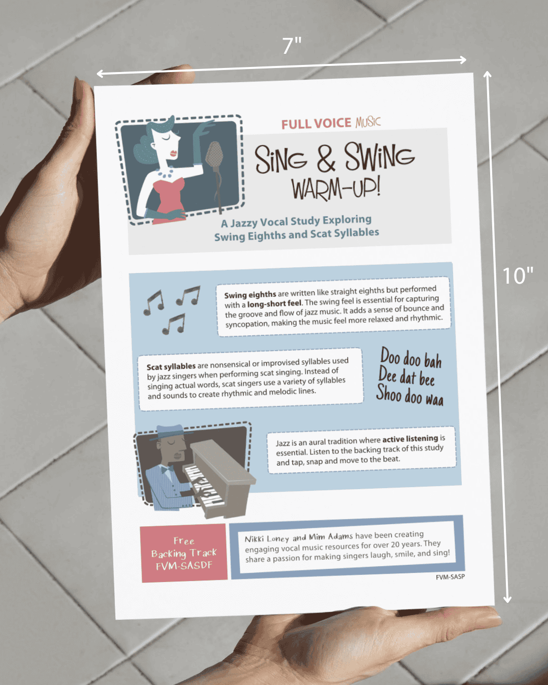 The cover of Sing and Swing War-Up (Print) showing dimensions: 7 inches width, 10 inches height