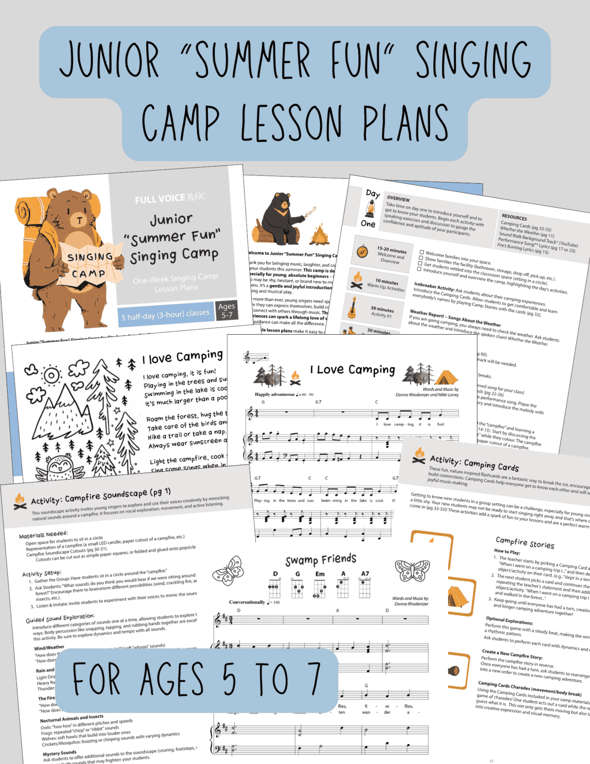 Junior "Summer Fun" Singing Camp Lesson Plans