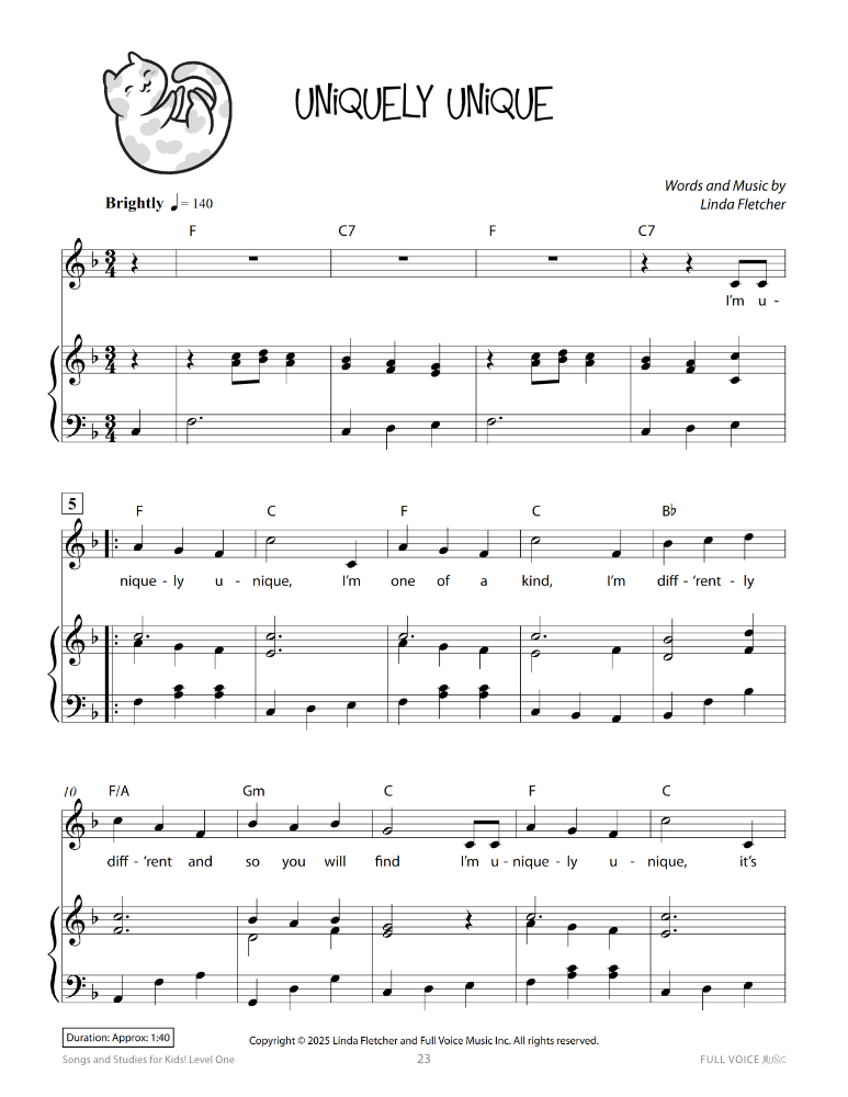 Songs and Studies for Kids! Level One product image - uniquely unique 2